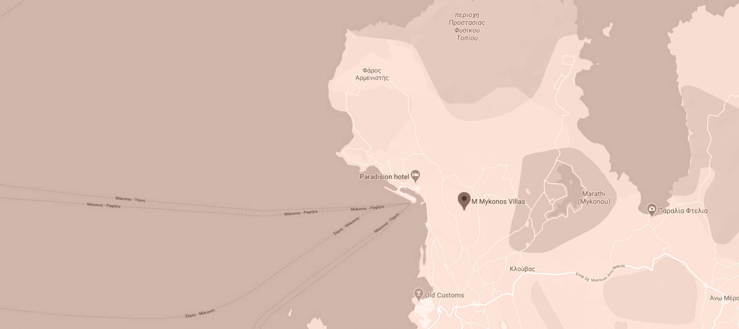 Map: How to get to M Mykonos Villas